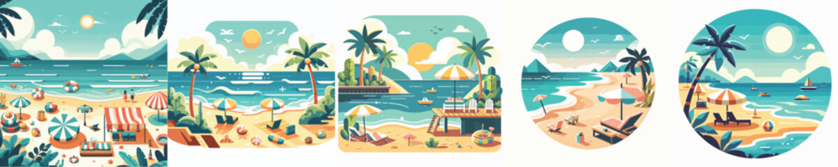 Beach landscape vector