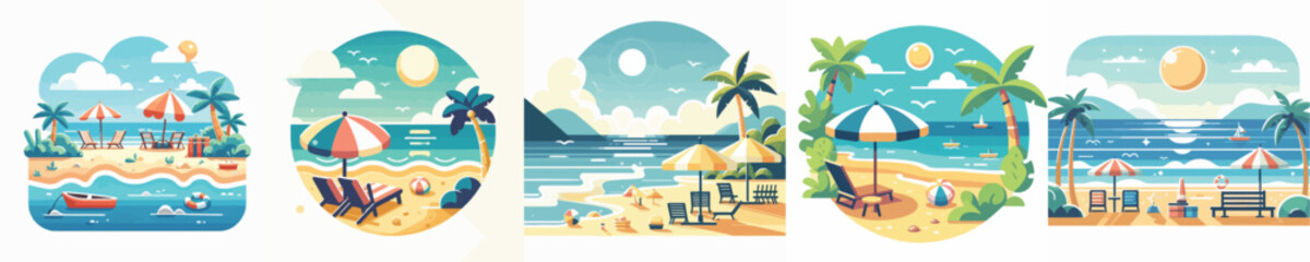 Beach landscape vector