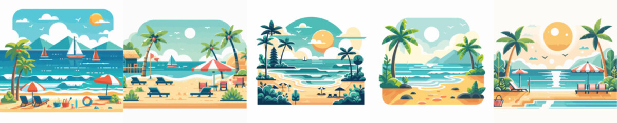 Beach landscape vector