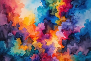 Obraz premium Brilliant Watercolor Abstract Background Featuring Vibrant Colors and Rich Textures