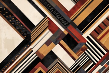 Vibrant Modern Tribal Geometric Patterns with Earthy Color Schemes for Stunning Contemporary Design