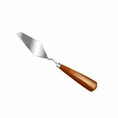Wooden handled metal painting palette knife, Vector Image
