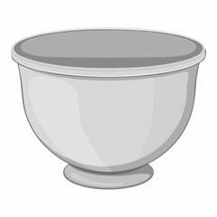 Simple Gray Mixing Bowl Illustration, Vector Image