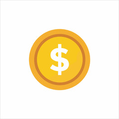 Obraz premium Dollar Coin Icon Vector Graphic, Vector Image
