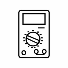 Digital Multimeter Line Art Icon, Vector Image