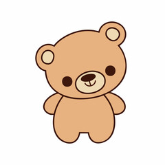 Cute cartoon bear illustration vector graphic, Vector Image