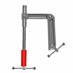 Adjustable Metal Clamp with Red Handle, Vector Image