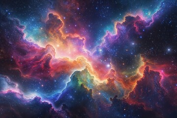 Obraz premium Vibrant Multi-Toned Cosmic Galaxy Spectrum in Stunning Colors