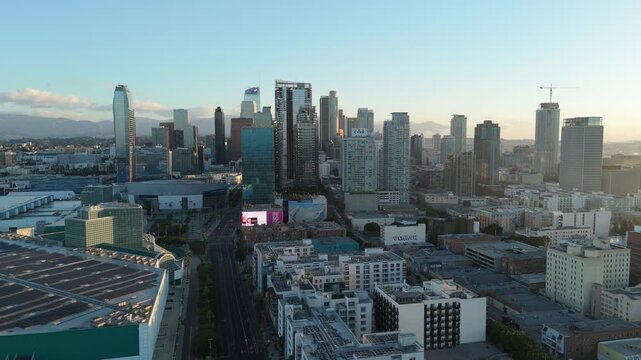 Aerial View of Downtown Los Angeles California USA 8 February 2024