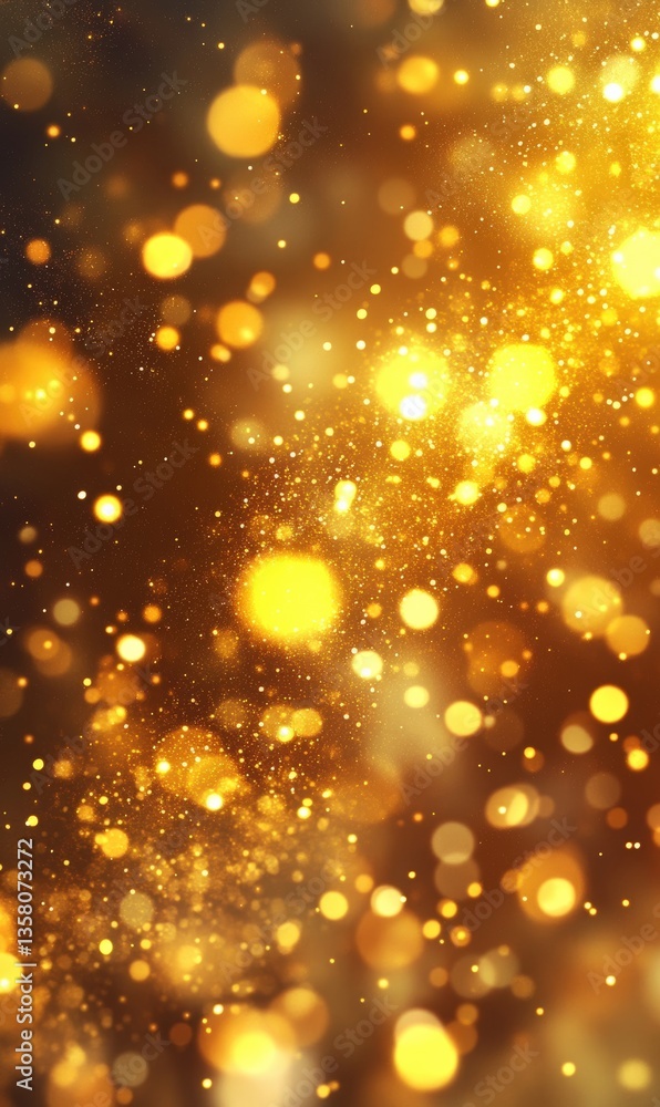 Poster golden bokeh lights creating festive christmas background design