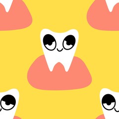 Medicine seamless teeth pattern for wrapping paper and fabrics and linens