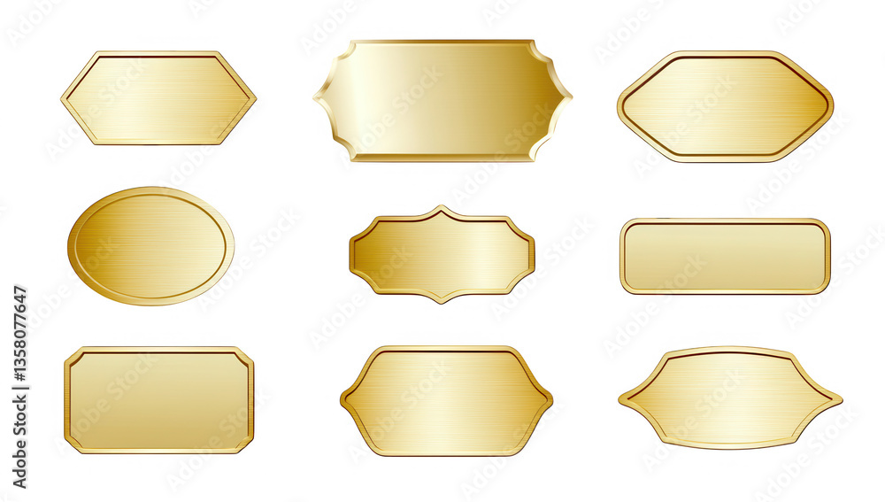 Aufkleber decorative golden labels in various shapes suitable for use in graphic design invitations or signage