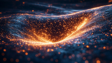 Large digital funnel in rainbow colors representing big data technology and information processing. Abstract concept of data collection, analysis, and transformation into insights