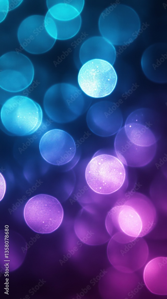Poster vibrant abstract background with blue and purple bokeh effects creating a soothing atmosphere for ar