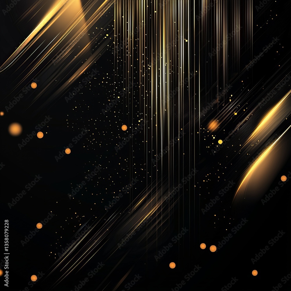 Aufkleber abstract representation of golden streaks and particles against a dark background showcasing dynamic