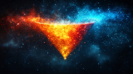 Large digital funnel in rainbow colors representing big data technology and information processing. Abstract concept of data collection, analysis, and transformation into insights