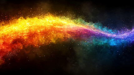 Large digital funnel in rainbow colors representing big data technology and information processing. Abstract concept of data collection, analysis, and transformation into insights