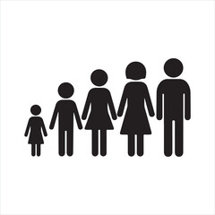 Human in different ages silhouette
