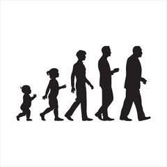Obraz premium Human in different ages silhouette 