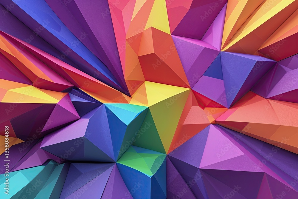 Poster vibrant geometric rainbow spectrum background with colorful abstract texture