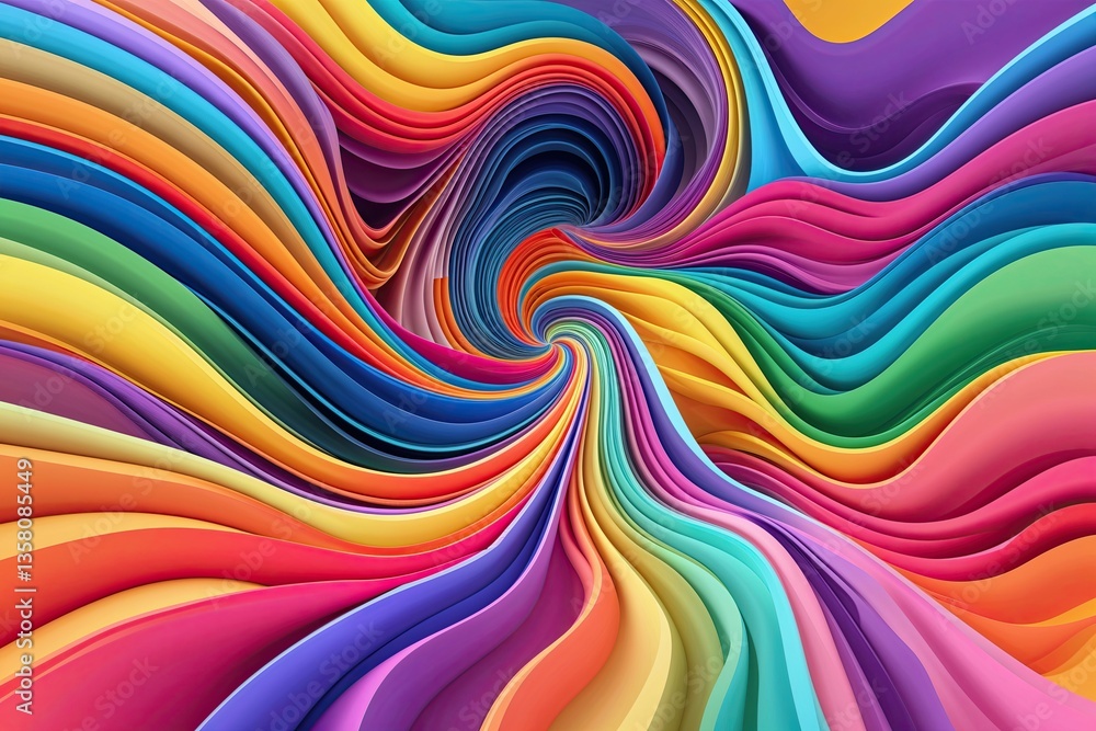 Poster vibrant wavy bands creating inspiring visual composition for dynamic effects