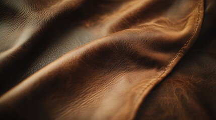 Brown Leather Texture Draped Softly Showing Detail