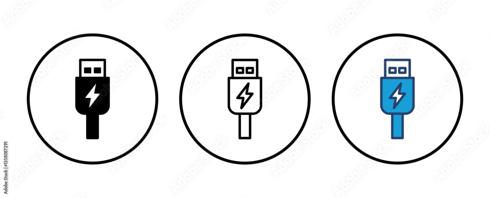 Poster usb icon vector. flash disk icon vector