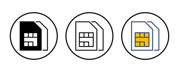 Sim card icon vector. dual sim card icon vector