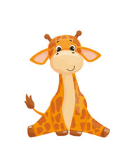 Sitting Cartoon Giraffe