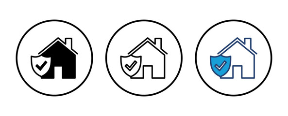 house insurance icon vector. house protection icon.