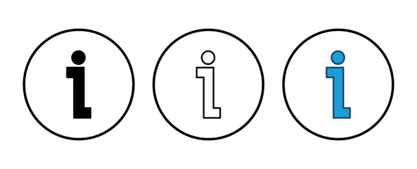 Info sign icon vector. about us icon vector. Faq icon