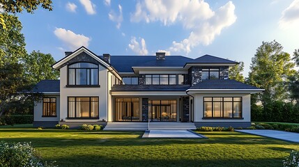 Architecture drawing for new building project with elegant exterior layout image