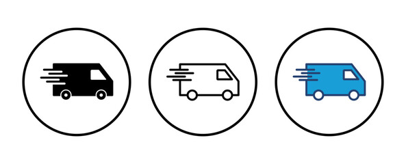 Fast shipping delivery truck icon vector. Delivery truck icon. fast delivery icon