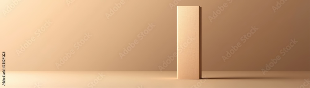 Poster minimalist display of vertical box on soft background