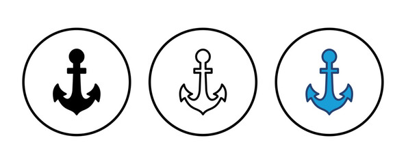 Anchor icon vector. Anchor symbol logo. Anchor marine icon.