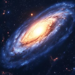 Obraz premium Spiral Galaxy Rotating in Deep Space