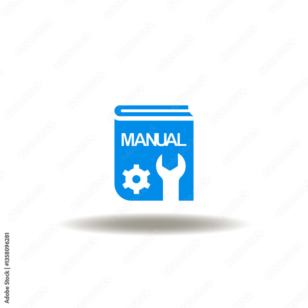 Poster vector illustration of manual book. symbol of handbook instructions, tutorial. icon of user guide.