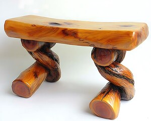 Handcrafted Log Bench.
