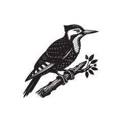 A vector illustration of a Woodpecker, perfect for wildlife designs, nature projects, and bird illustrations. Ideal for educational materials and creative work showcasing this unique bird species.