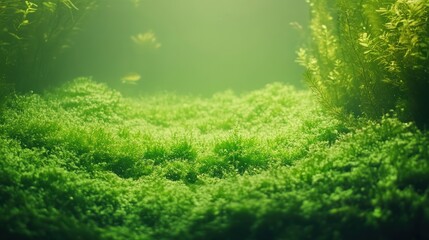 Lush Green Aquatic Plant Life Underwater Scene