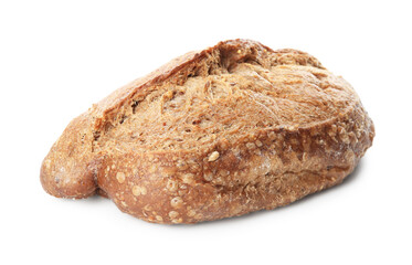 Whole loaf of freshly baked bread isolated on white