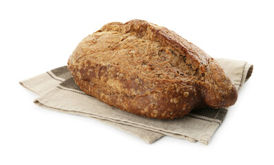One fresh loaf of bread isolated on white