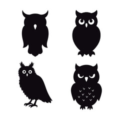 Diverse Owl Silhouettes Collection
