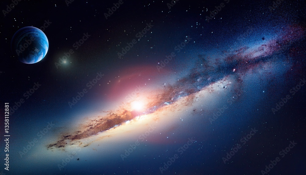 Poster exploring the vastness of outer space with cosmic wonders and celestial beauty