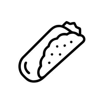 recommend clip art: Burrito icon in black and white outline style