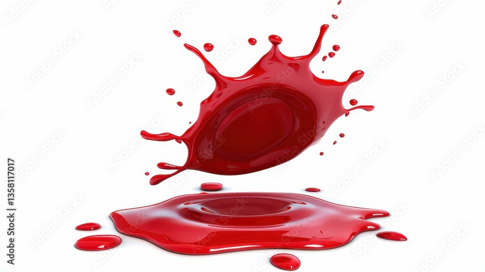 Poster a realistic vector design of blood splatter, perfect for adding a dramatic touch to your project or 