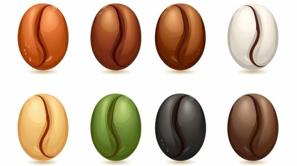 A stylish vector icon of coffee beans, perfect for any design project or branding related to coffee culture.