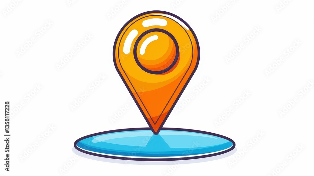 Poster simple yet effective map pin icon on a white background, ideal for navigation and locationbased appl