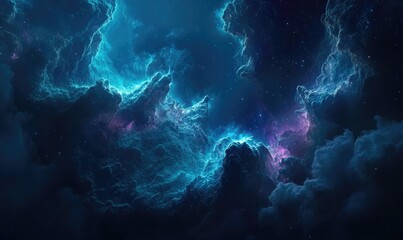 Obraz premium A dark blue sky with a few clouds and stars