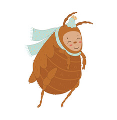 Cartoon Flea in Scarf